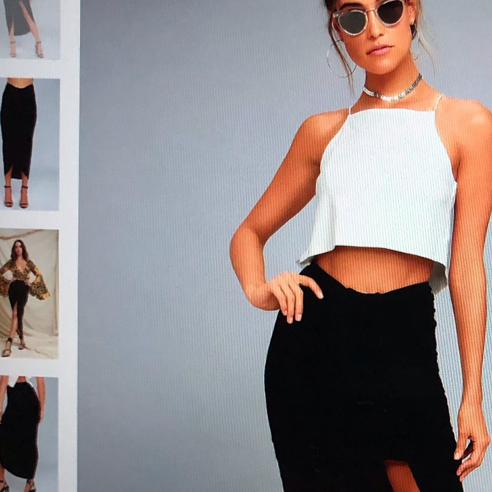 Black wrap maxi skirt